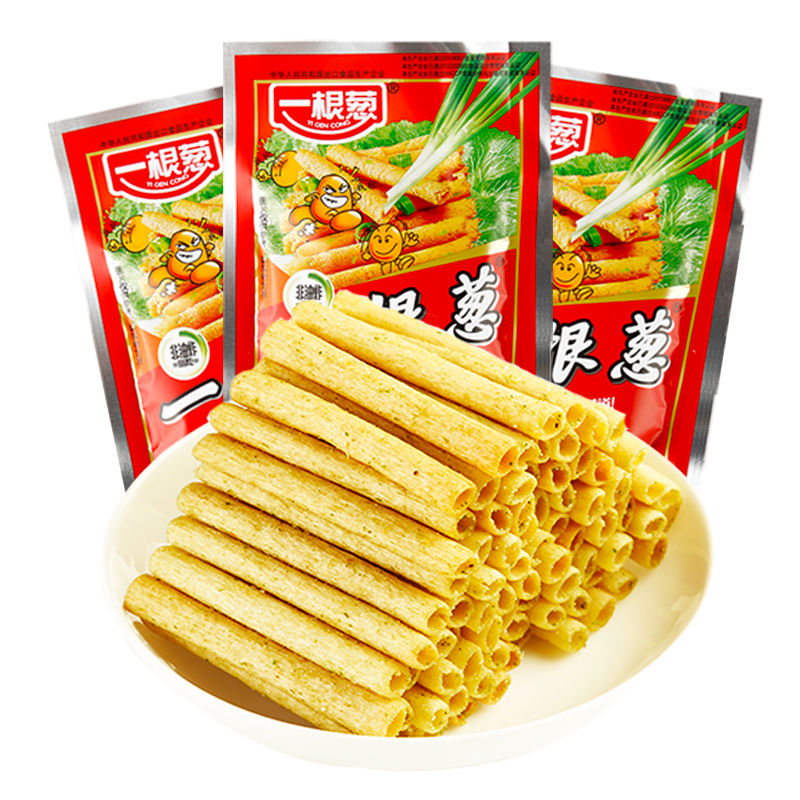 一根葱8090后怀旧葱香味膨化薯条童年休闲零食品小吃网红爆款推荐