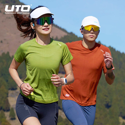 UTO悠途美利奴羊毛速干短袖男款运动T恤女马拉松越野登山跑步上衣