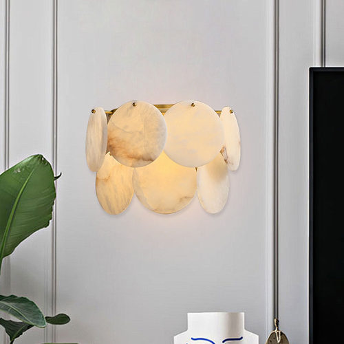 天然云石高级感壁灯法式轻奢卧室床头灯客厅电视别墅背景墙装饰灯