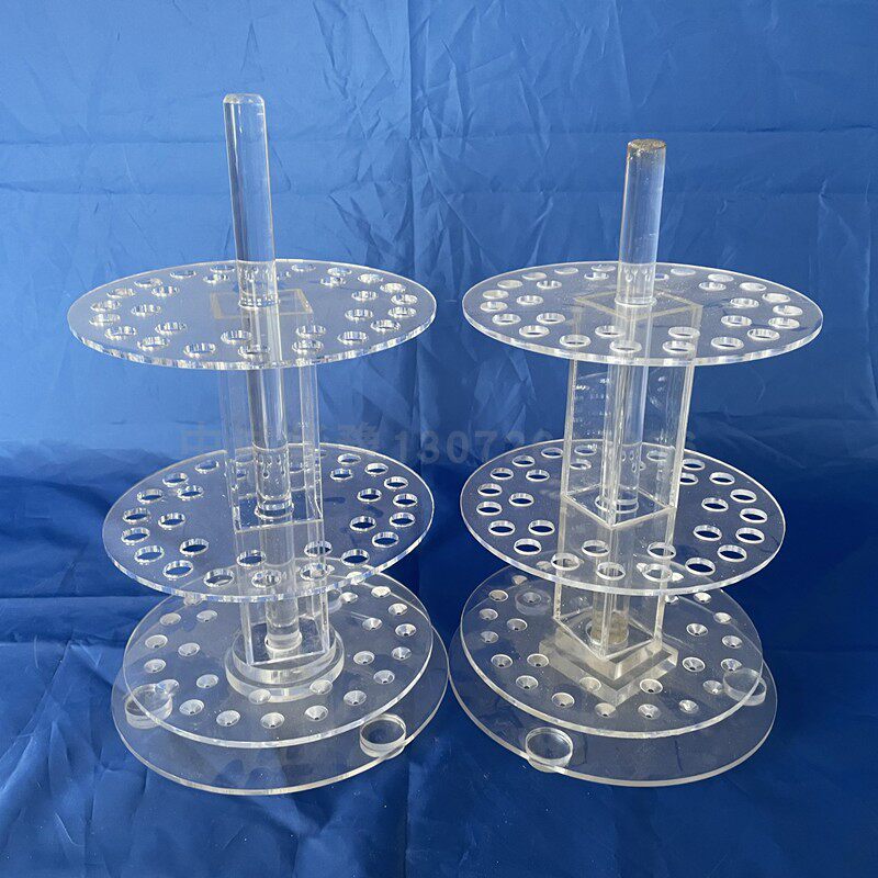 30孔透明压克力吸管架圆形可立式移液管架有机玻璃圆形吸管架