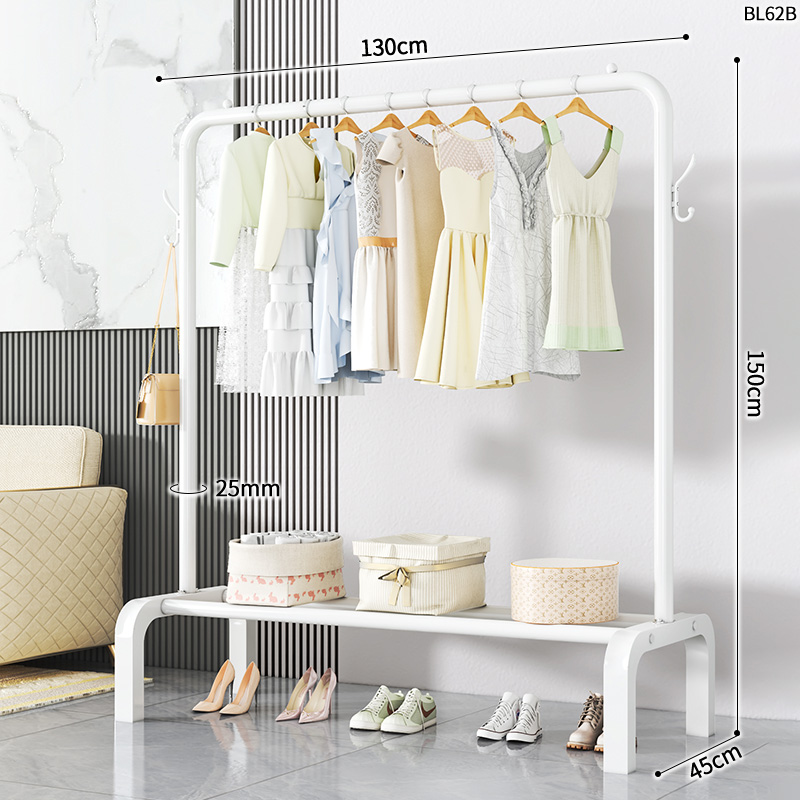 简易晾衣架落地家用卧室挂衣服架子宿舍室内阳台晒衣架折叠凉衣杆