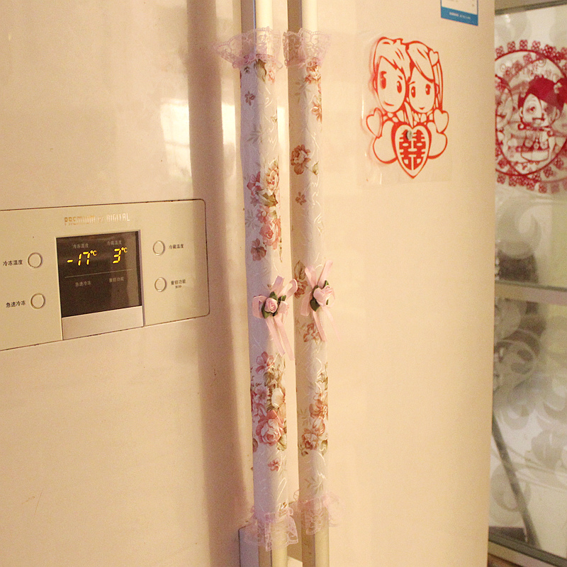 冰箱把手保护套双开门加长一对布艺蕾丝门把手把套冰箱把手套公主