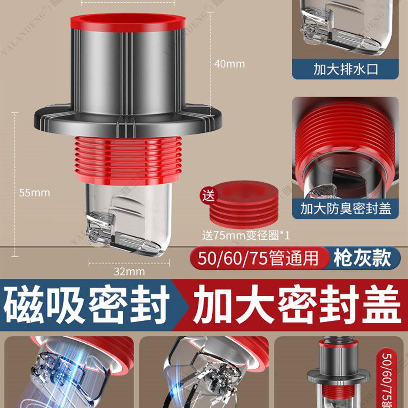 下水管防返臭神器洗脸盆密封圈塞堵封口盖厨房下水道配件防臭神器