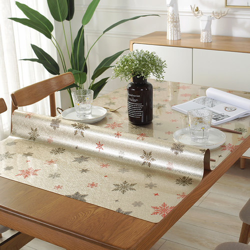 加厚pvc餐桌布防水防油耐高温免洗茶几垫塑料桌布透明磨砂水晶板