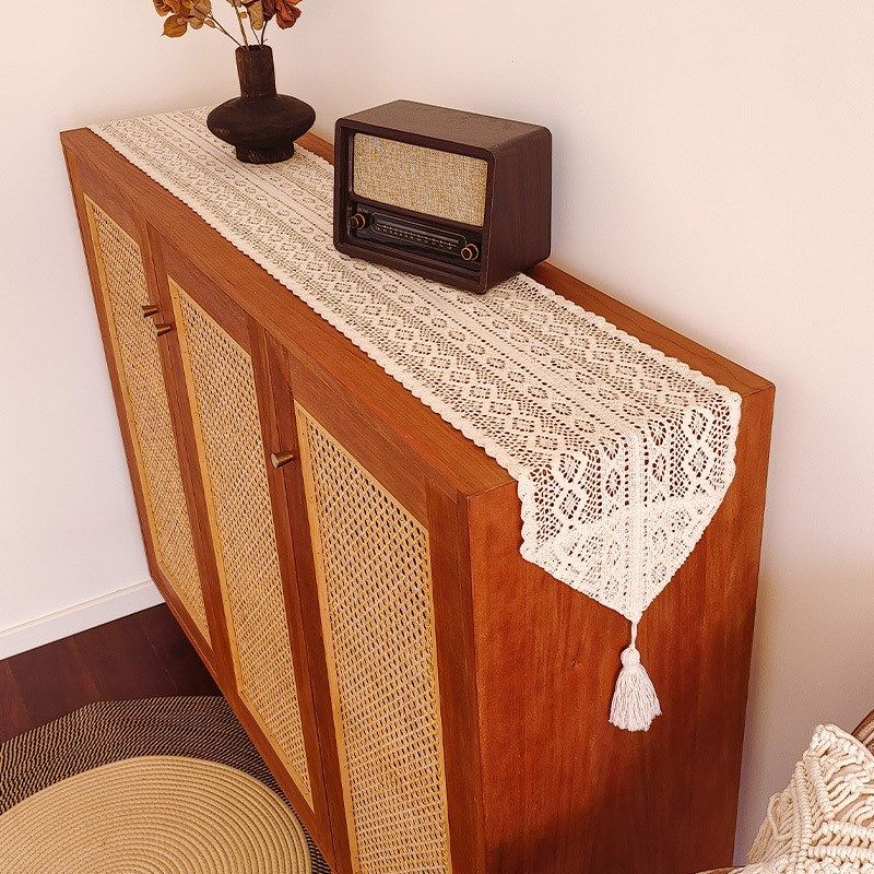 桌旗镂空复古文艺棉线钩针桌旗蕾丝美式桌布电视柜鞋柜茶几盖巾布,居家布艺,桌旗,淘宝优惠券,粉丝福利购,淘宝优惠卷