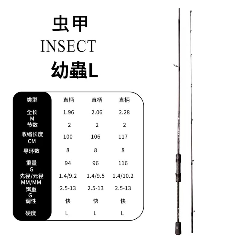 路亚[幼蟲]L快调碳素精细根钓路亚竿溪流鳜鱼翘嘴马口黑坑杆