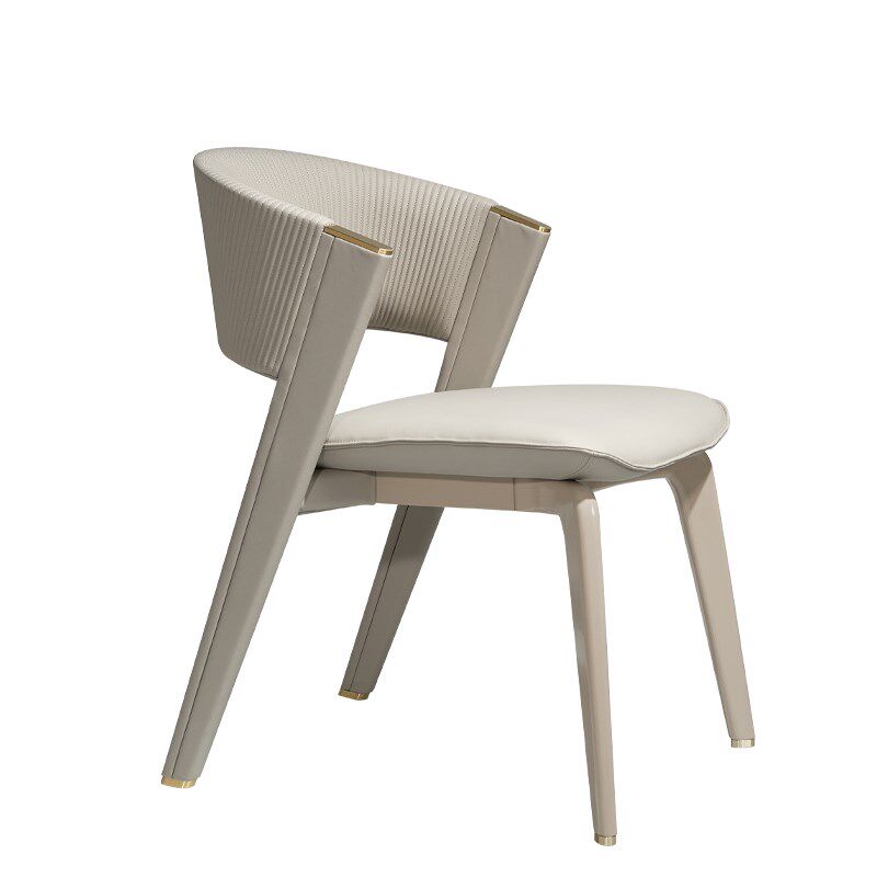 意式轻奢实木餐椅现代简约家用靠背椅酒店咖啡厅椅高端皮艺网红椅