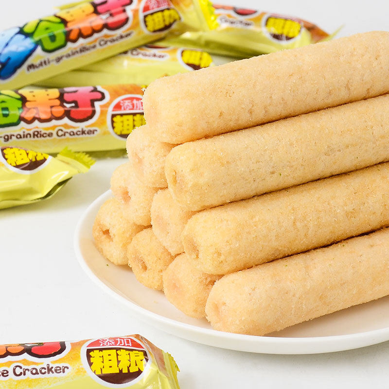 山姆冠超市米老头多谷果子100g*3袋蛋黄味米果卷能量棒糙米卷儿童