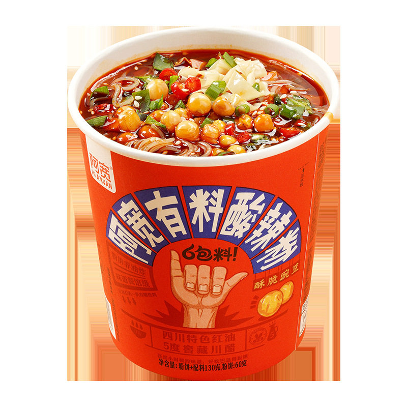 山姆冠超市阿宽有料重庆酸辣粉桶装速食方便面泡面整箱 网红红薯