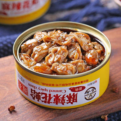 山姆超市麻辣花蛤罐头海鲜零食即食小吃蛤蜊酱肉麻辣零食下饭菜熟