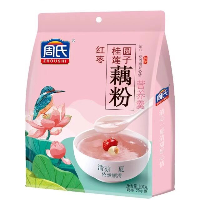 山姆超市周氏红枣桂圆莲子藕粉600g袋纯味速溶藕粉中老年红枣桂圆
