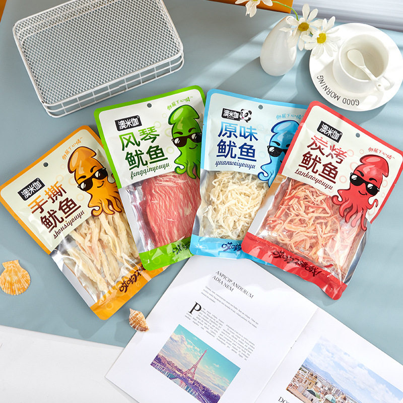 山姆冠超市香辣原味手撕鱿鱼风琴鱿鱼炭烧鱿鱼小吃海味零食袋装鱿