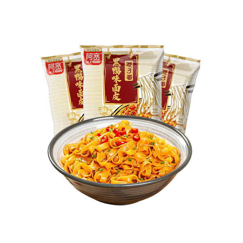 山姆冠超市四川阿宽巷子面干拌面皮黑鸭味擀干面皮红油凉皮速食袋