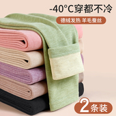 2024新款 女冬季 加绒加厚德发热保暖裤 秋裤 内穿打底裤 羊毛蚕丝宽松
