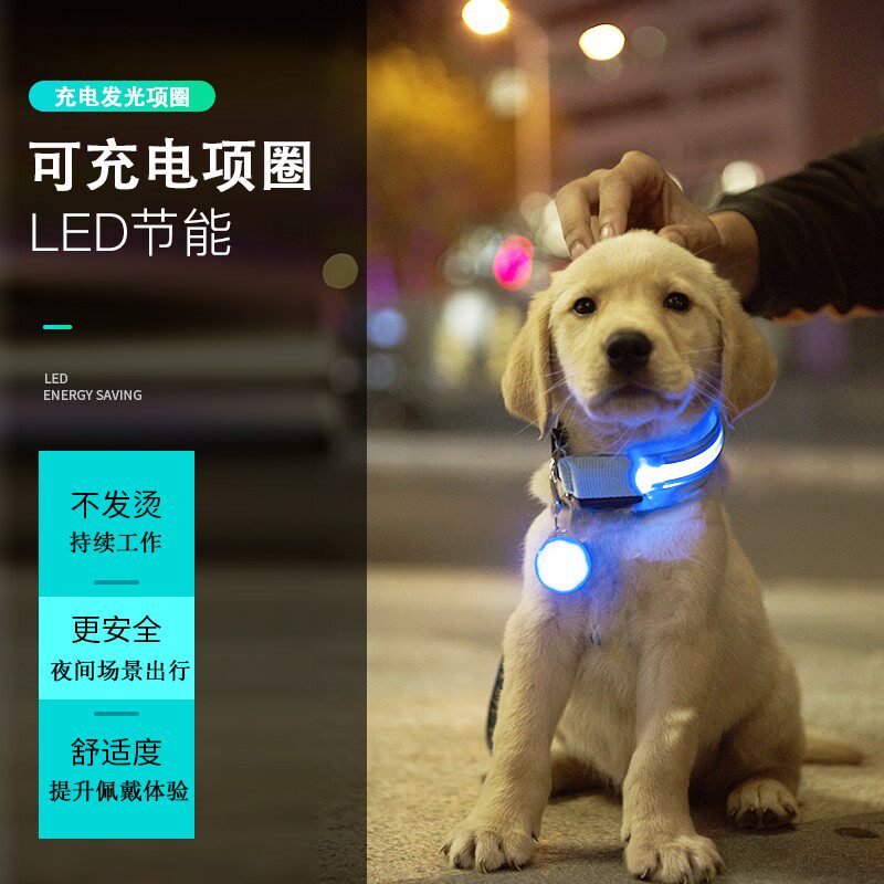 LED发光宠物项圈脖圈泰迪金毛狗狗夜光项圈荧光USB充电狗链狗劲圈|ruв категории животное/Животное питание и принадлежностей, кошка/собака товаров, ошейник - от Buy2taobao.com для оказания профессиональной услуги покупки агента Taobao