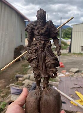 越南沉香木雕刻神话孙悟空摆件手办家居客厅工艺品齐天大圣