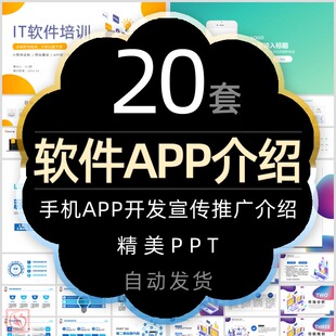 移动手机软件APP开发推广宣传介绍工作报告PPT模板 互联网小程序