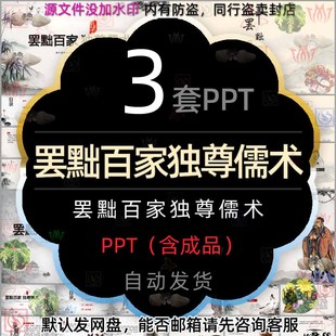 孔子儒家董仲舒思想罢黜百家独尊儒术知识PPT模板封建传统文化wps