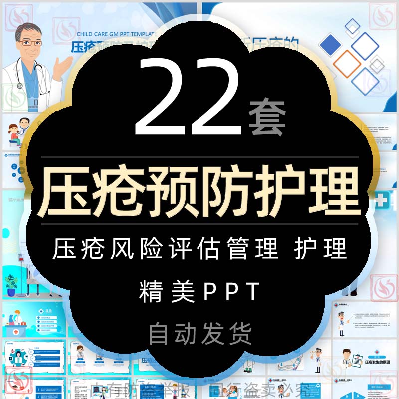 压疮的预防及护理培训PPT模板跌倒坠床压疮安全风险评估及管理wps