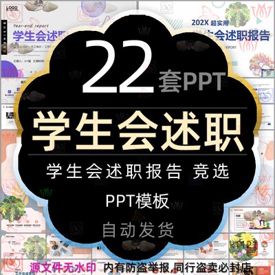 大学学生会述职报告PPT模板学校高中竞选学生会主席校园竞选述职