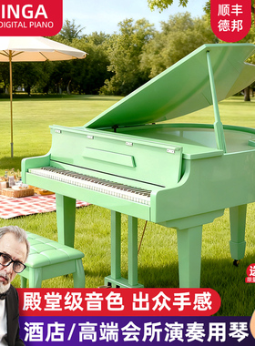 INGA音嘉玛卡龙绿三角电钢琴88键重锤高端演奏舞台用琴定制款