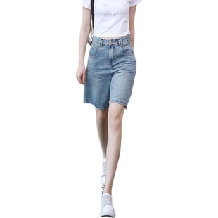 夏季薄款牛仔短裤女2025新款女士外穿五分百搭中裤浅色软休闲裤子