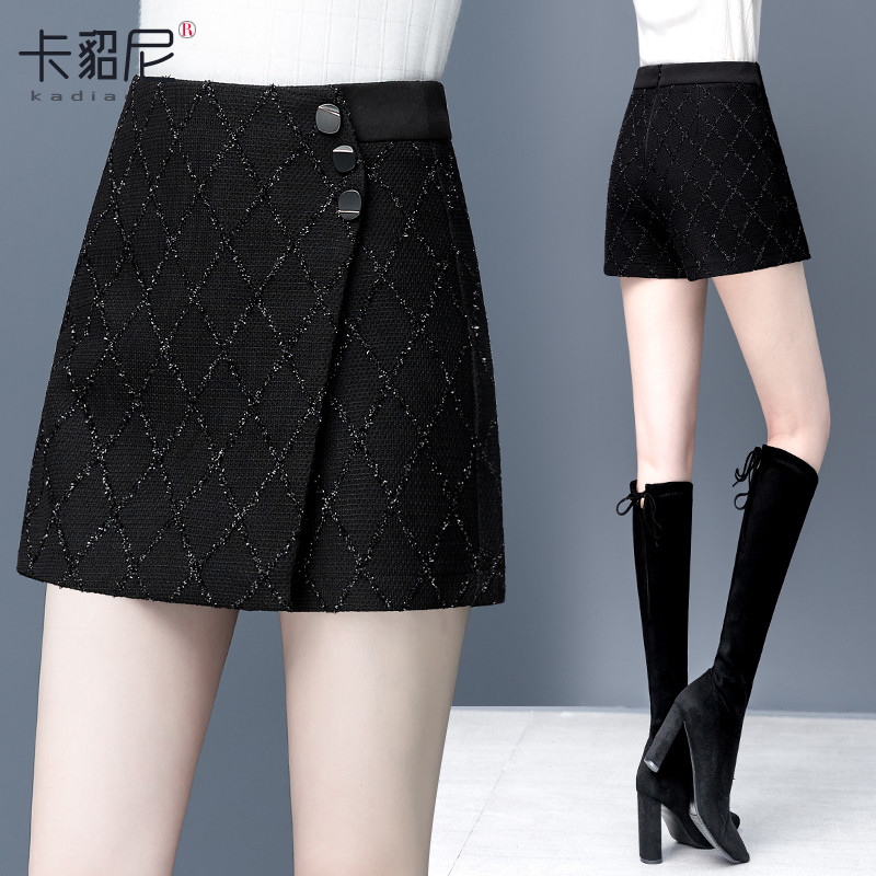 时尚裙裤女前裙后裤高腰a字裙新款秋冬洋气短裙百搭半身裙潮