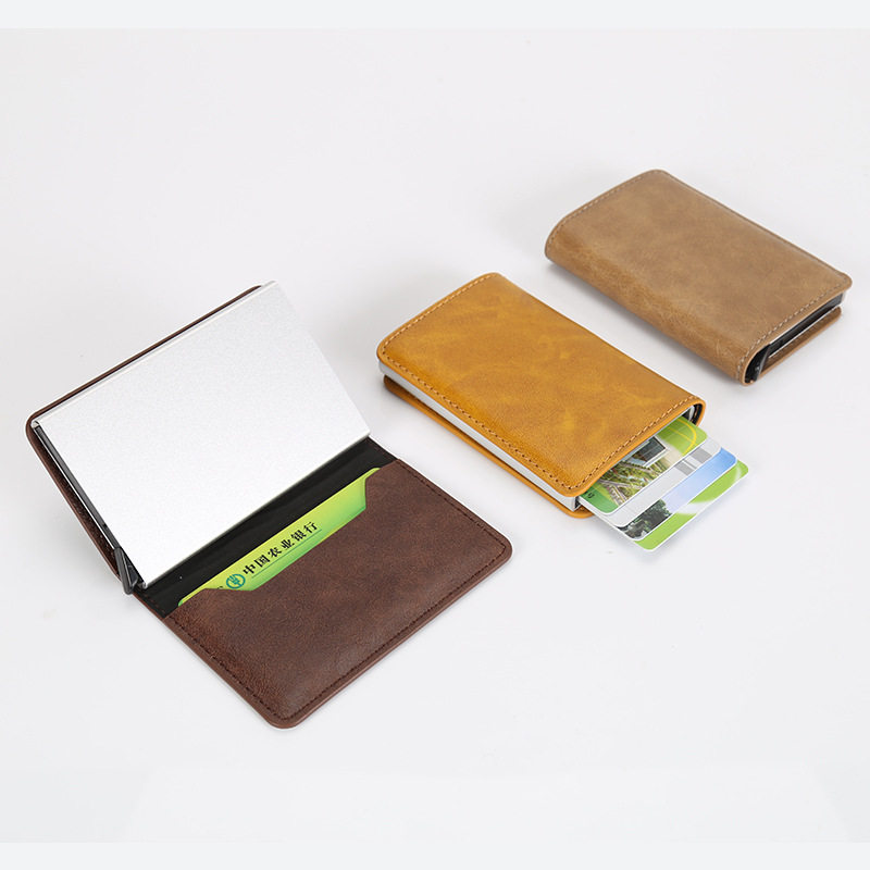 Automatic aluminium alloy Wallet business affairs Card package Theft prevention Brush credit Bank card box wallet one Metal Ferrulein the Leather/Lady bags/Men's bag, Card package  category - from Buy2taobao.com to provide professional Taobao agent buy service