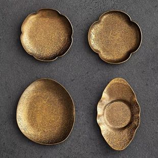 铜制杯垫茶碟茶道功夫茶杯托茶托茶具配件办公室茶杯隔热防滑垫子