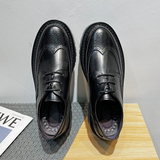 413-1/YS351/P100英伦复古厚底增高皮鞋布洛克雕花皮鞋韩版男鞋，男鞋皮鞋，星座748（原星座413-1）