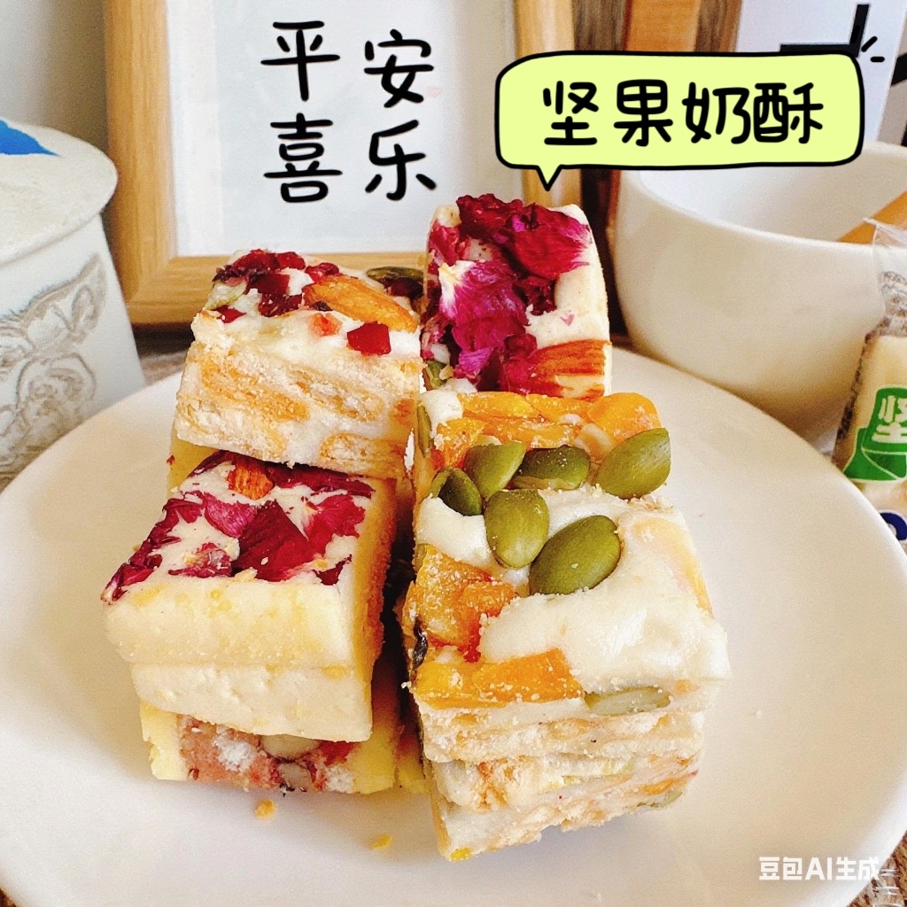 坚果奶酥方酥雪花酥塔拉鸿雁牛乳派咸蛋黄奶酥内蒙古特产