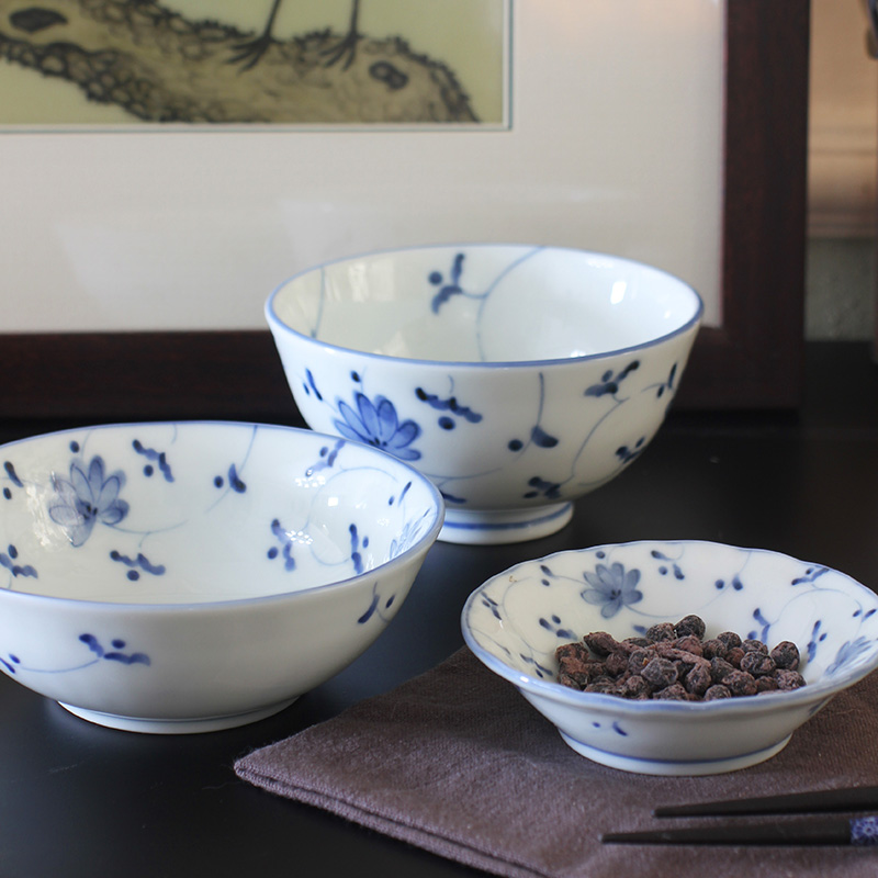 陶瓷高温釉下彩藤花花唐草餐具