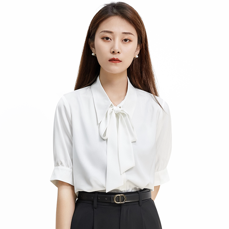 蝴蝶结衬衫女面试套装夏季通勤职业公考教师西装半身裙女两件套