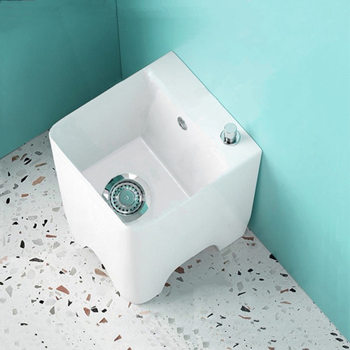 ARPOW拖把池30cm高脚小号陶瓷家用阳台窄竖款小户型拖布池盆迷你