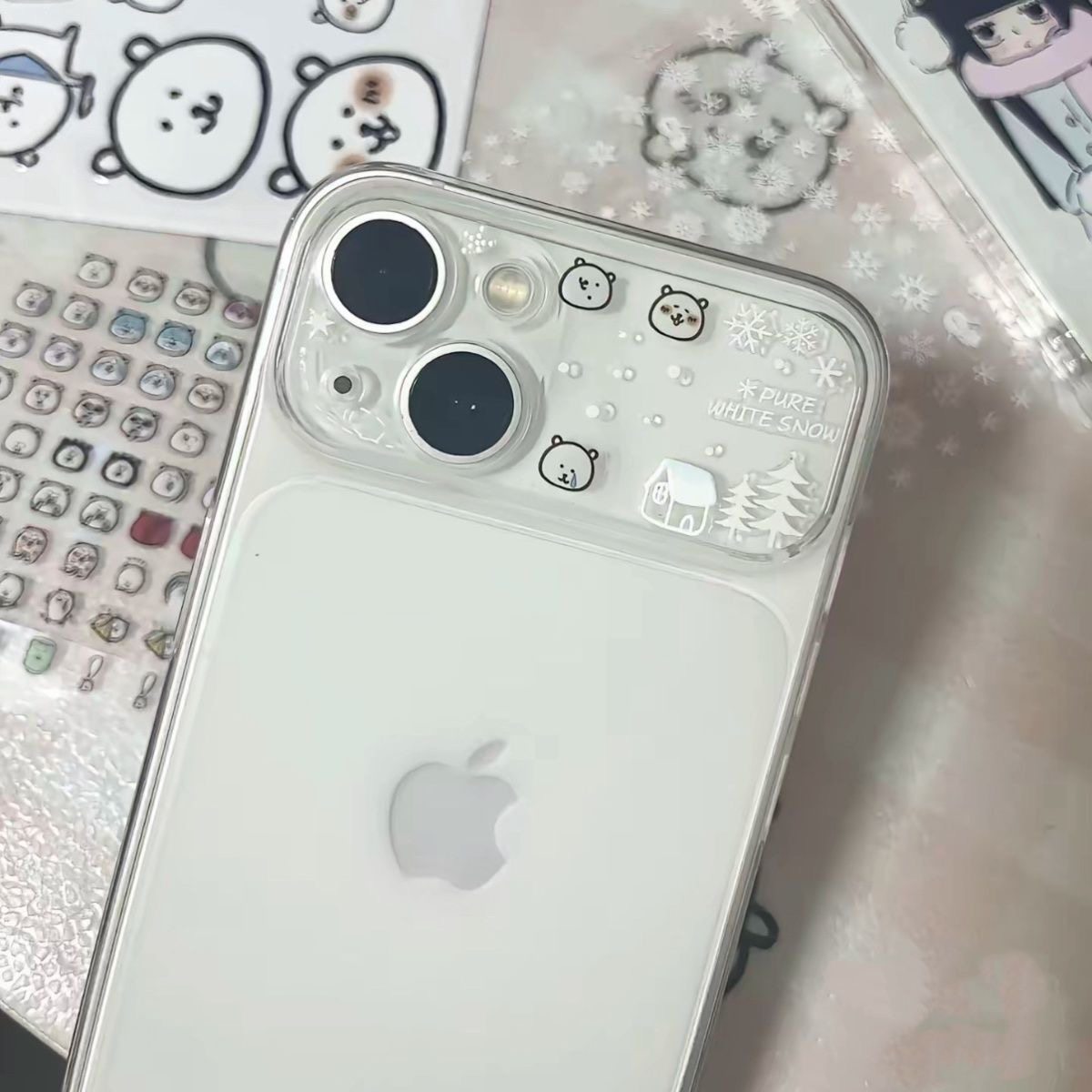 个性自嘲熊秒变17大视窗适用iPhone/17promax手机壳苹果16软15pro全包14透明13可爱12女11防摔保护套