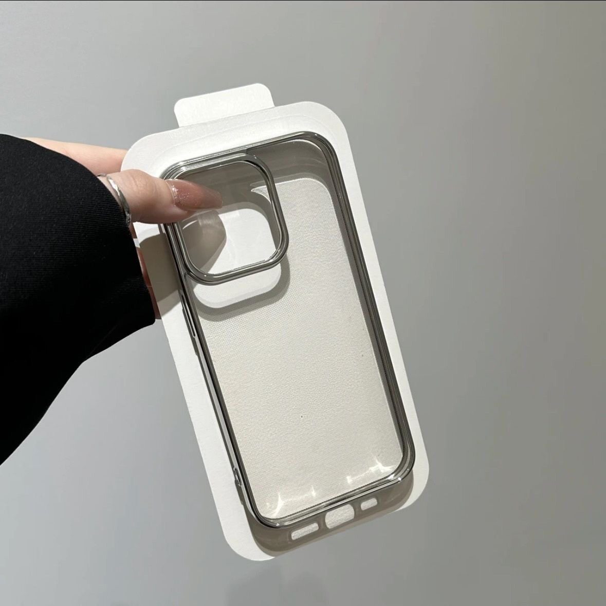 ins电镀晶莹壳简约适用手机壳17爆款苹果16pro新款iPhone15promax透明14女生13硬12高级感小众11防摔保护套