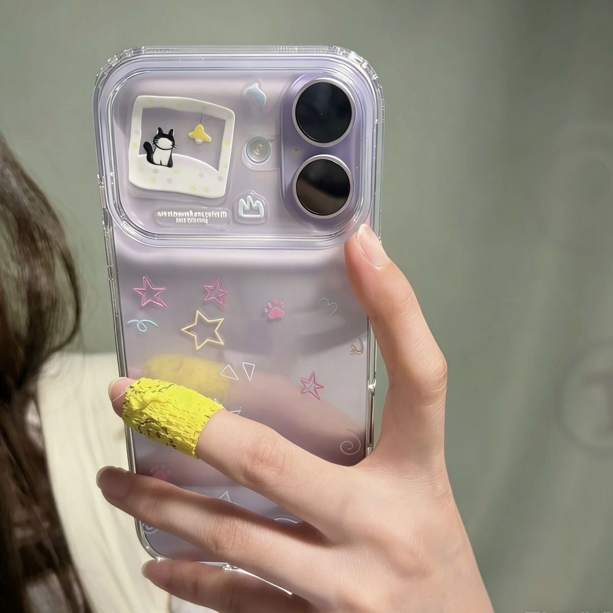 ins风彩色星星线条秒变大视窗适用iPhone17promax手机壳苹果16/15/14小众13软壳12全包11防摔保护套超级好看