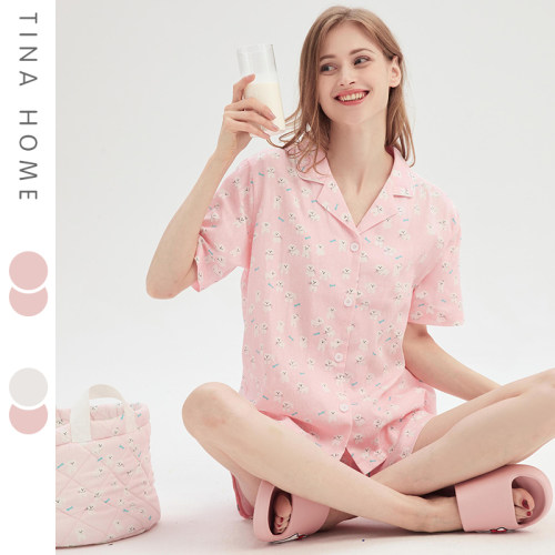 ibitbit女棉可爱卡通狗睡衣夏季