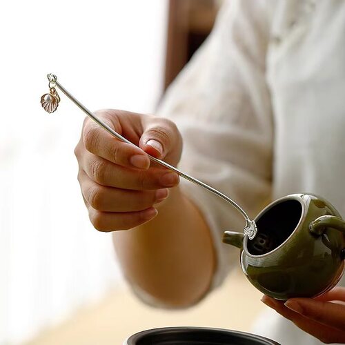 银杏茶叶勺子长柄茶匙茶拨茶扒茶铲茶则取茶专用六君子