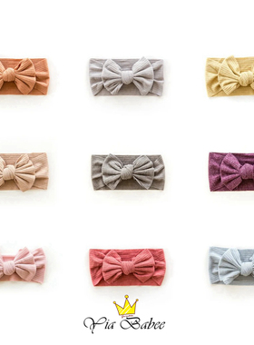 ins韩国新生儿婴儿护囟门不勒头宝宝头饰发带韩版宽发饰螺纹百搭