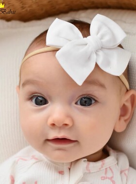 ins婴儿发带新生儿头花发饰满月百天宝宝头饰高弹春夏男女蝴蝶结