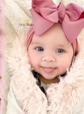 婴幼儿蝴蝶结可爱高弹时尚透气柔软百搭儿童宝宝发饰头饰0-12个月