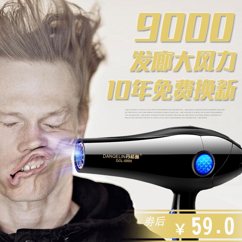 发型师专用吹风机理发店大功率家发廊瓦用3000w吹头发风力电吹飞