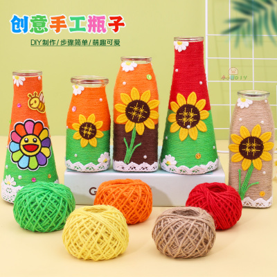 小学生废物利用变废为宝花瓶作品