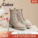 粗跟纯色拉链粗跟休闲短靴 经典 Gabor德国嘉步31716靴子 时尚