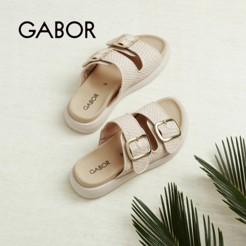 gabor休闲编织扣袢勃肯拖鞋