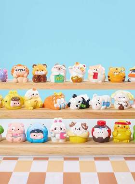 新款可爱卡通敲有梗迷你萌粒盲袋学生儿童玩具装饰品装饰摆件四森