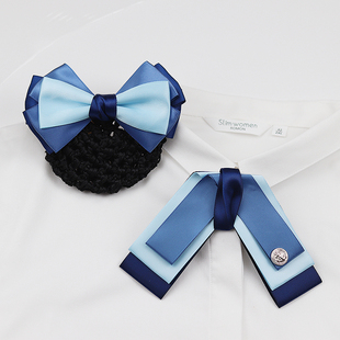 领结领花职业头花银行领带套装电信柜员学院工作服蝴蝶结别针配饰