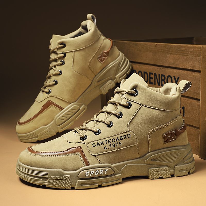 2025年新款工装风男士马丁靴男高帮户外登山鞋防滑厚底耐磨运动靴