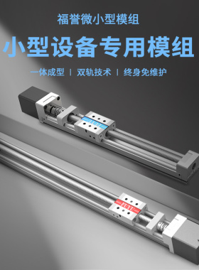 FUYU双轨丝杆滑台微型精密步进电机移动数控直线导轨线性滑台模组